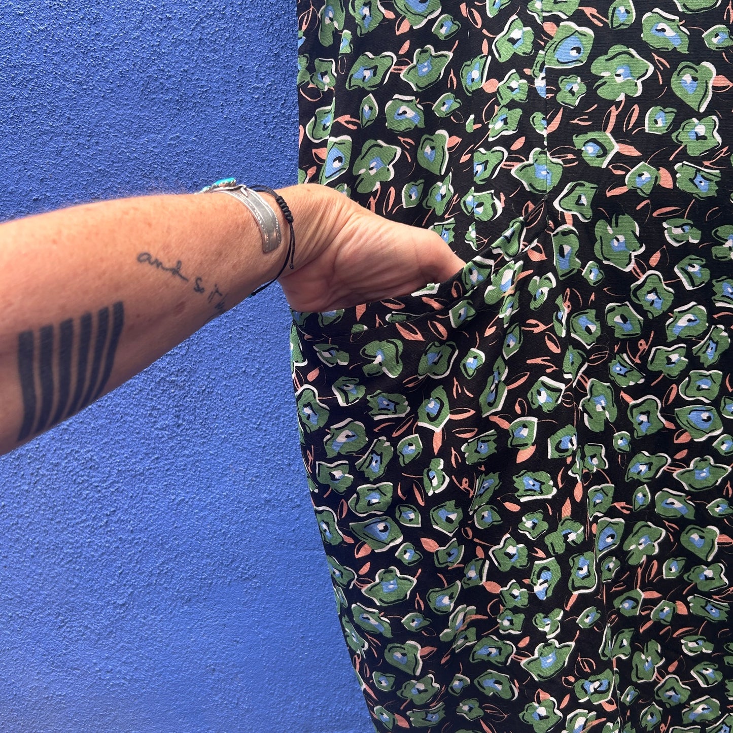 tatyana abstract floral print linen blend dress