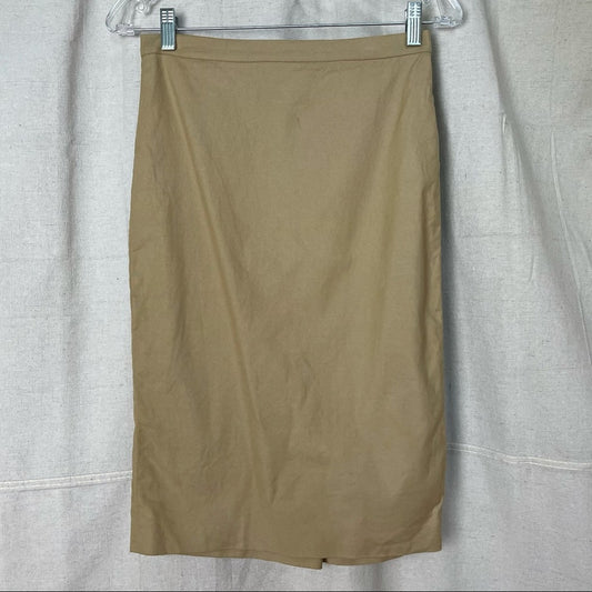 Dolce & Gabbana Tan Stretch Pencil Skirt - FLAWED