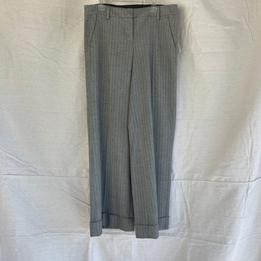 Poleci Mixed Pattern Striped Wide Leg Cuffed Dress Trouser Pant