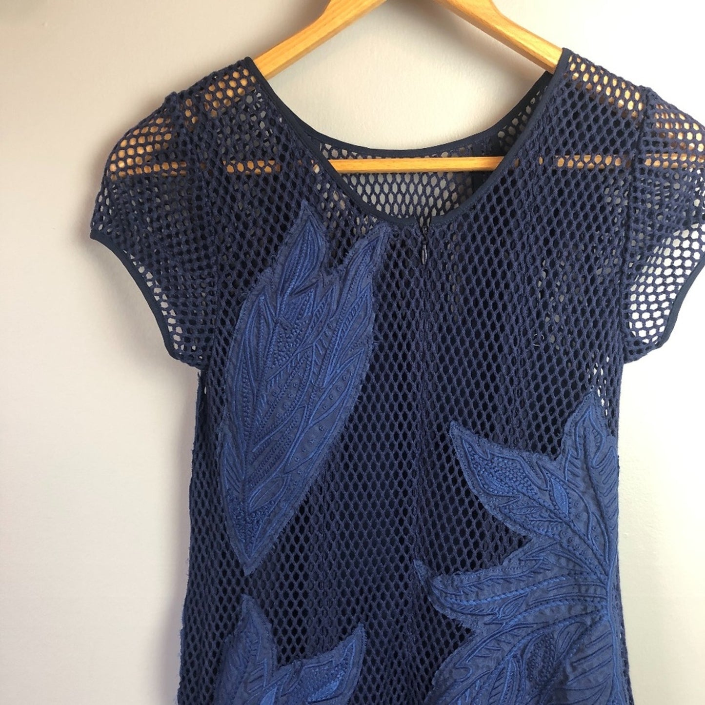 Rebecca Minkoff Navy Ivy Mesh Midi Shift Dress