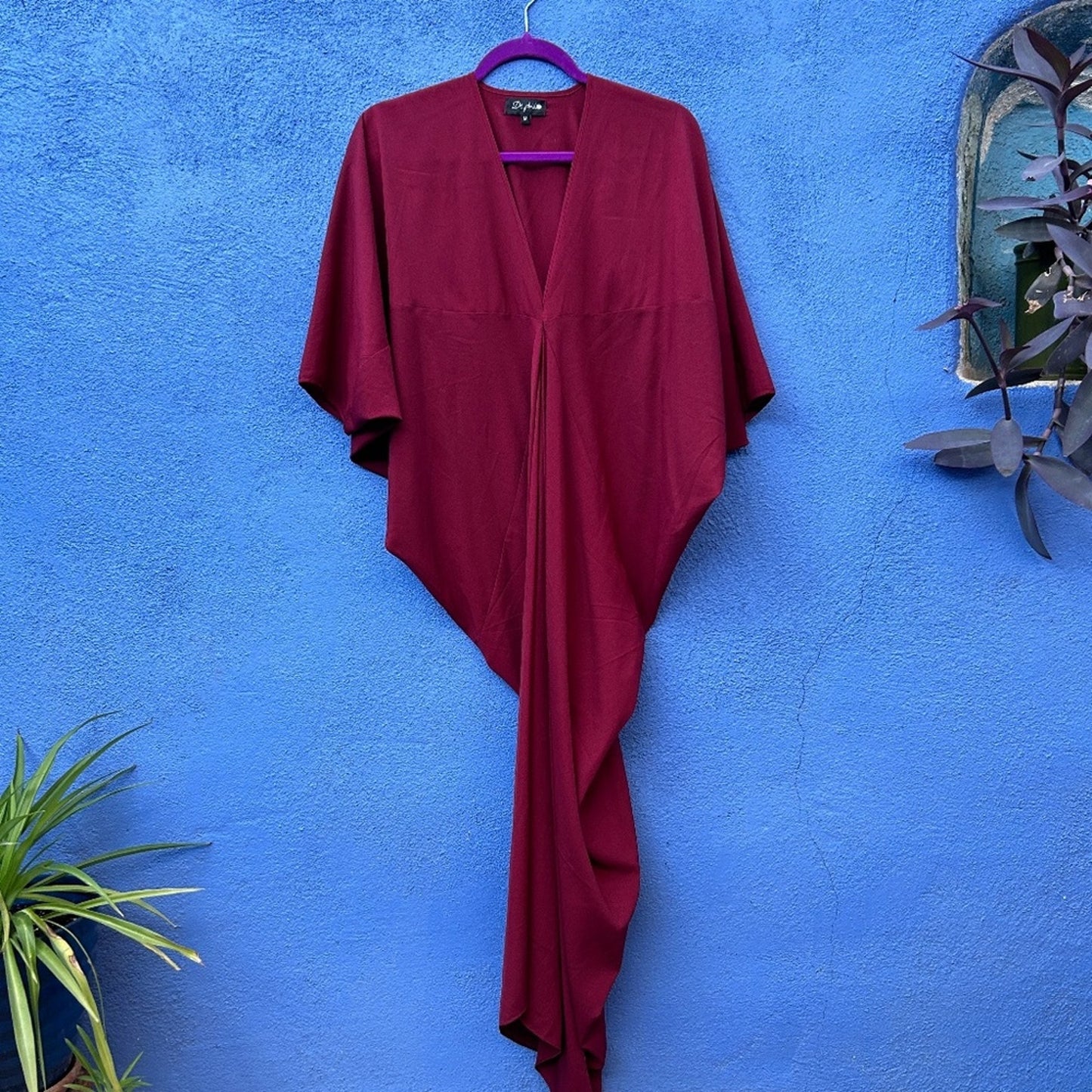 De philo Burgundy Batwing Maxi Dress