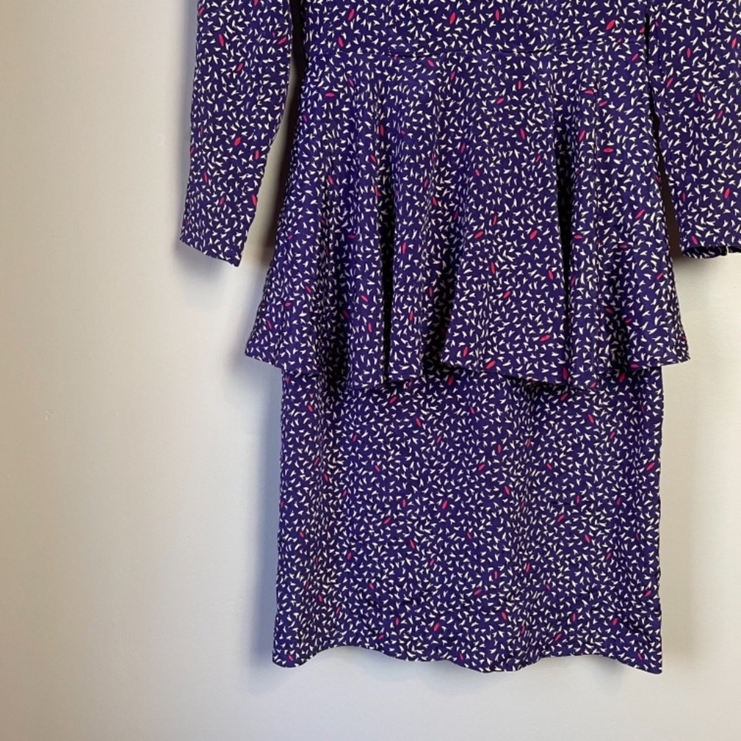 Vintage 80s ala Carte Purple Silk Peplum Dress