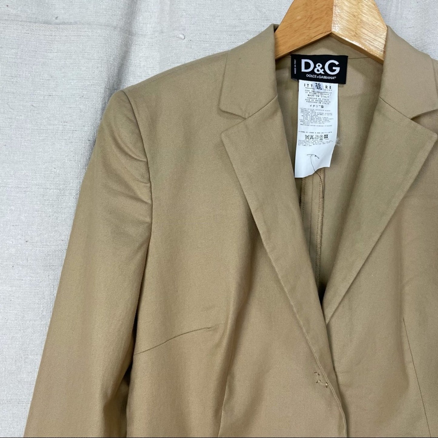 Dolce & Gabbana Khaki Tan Stretch Fit Blazer