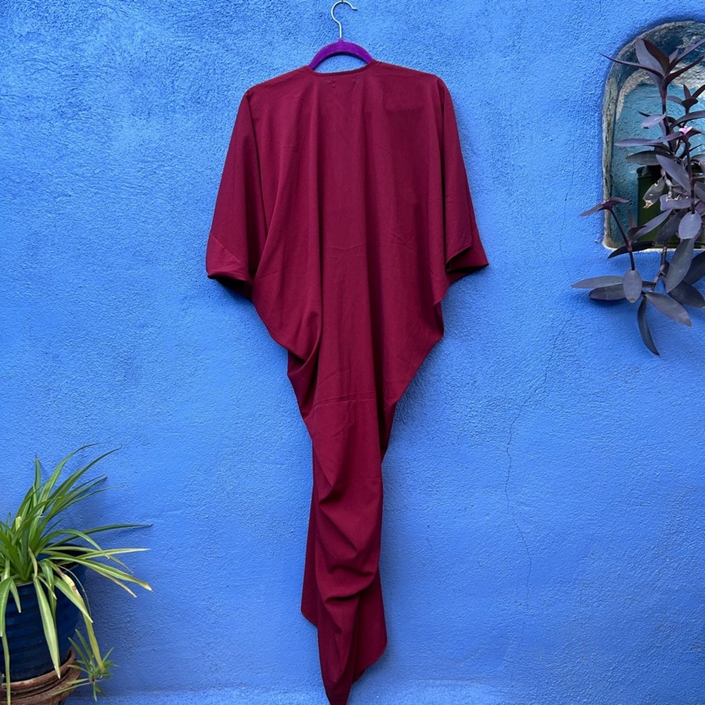 De philo Burgundy Batwing Maxi Dress