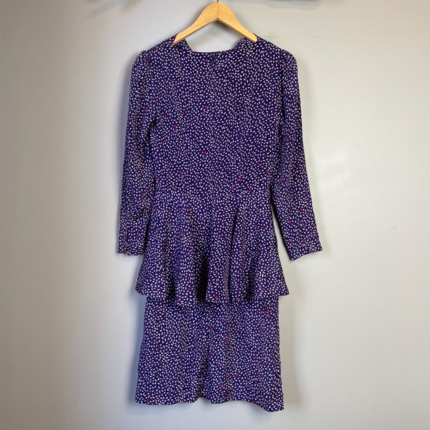 Vintage 80s ala Carte Purple Silk Peplum Dress