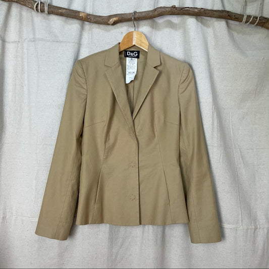 Dolce & Gabbana Khaki Tan Stretch Fit Blazer