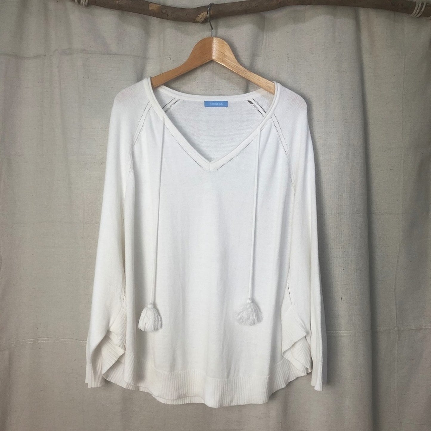 Burgess Cotton and Cashmere Knit Poncho Top