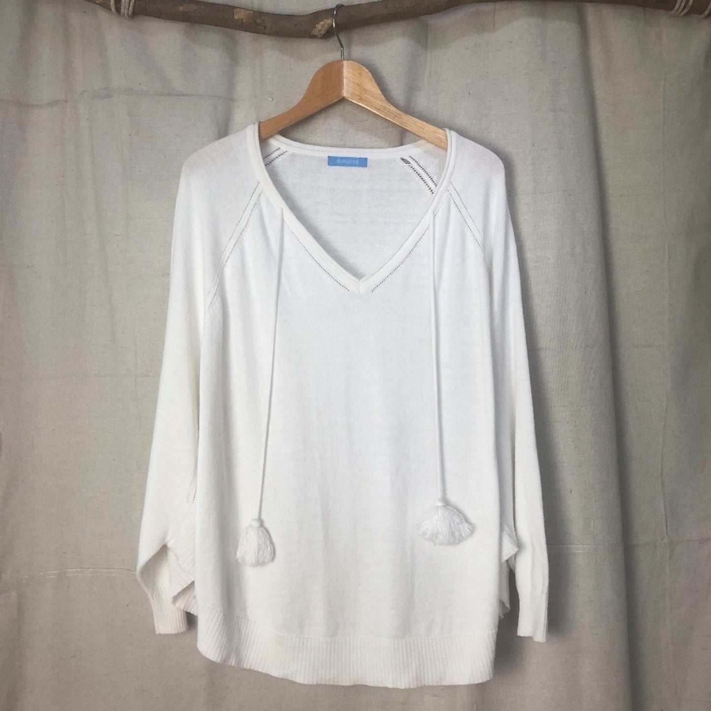 Burgess Cotton and Cashmere Knit Poncho Top